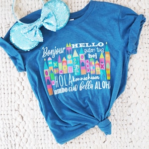Small World Hello T-Shirt Disney Small World Many Languages T-Shirt