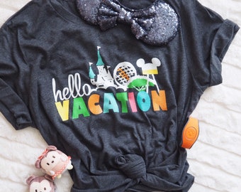 Hello Vacation Disney World T-Shirt Disney Family Shirt Disney Parks Unisex T-Shirt