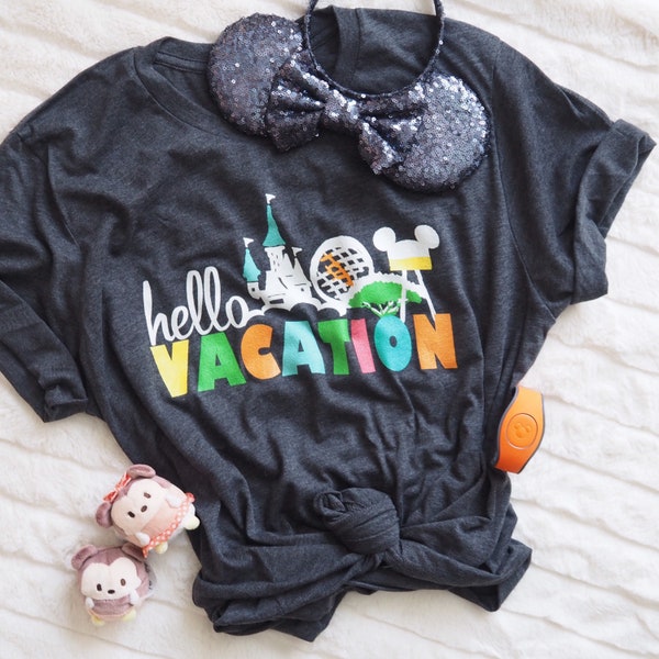 Hello Vacation Disney World T-Shirt Disney Family Shirt Disney Parks Unisex T-Shirt