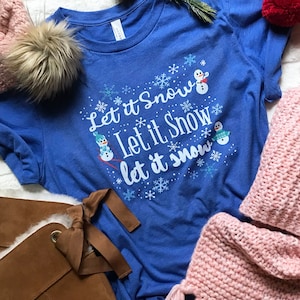 Disney Frozen Olaf T-Shirt Disney Shirt Snowman Let it Snow Winter T-Shirt