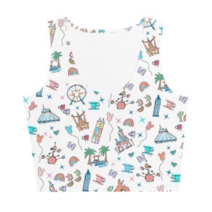 Disneyland Park Crop Top: California Dreamin&#39; Pattern