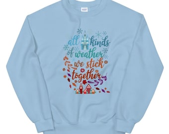 Bluza świąteczna Disney Frozen Anna i Elsa Siostry Disney Koszulka Disney Biała bluza świąteczna