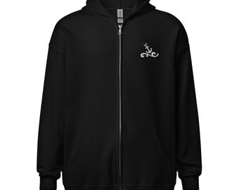 Veste à capuche brodée Disney Cruise Alaska avec chiens orignaux Aurora boréale et soleil d'Alaska Veste à capuche zippée unisexe en mélange épais