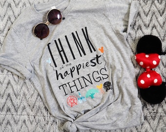 Disney World Peter Pan T-Shirt Disney Shirt Think of the Happiest Things T-Shirt