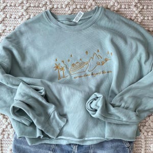 Sudadera corta con bordado de Disney Cruise Somewhere Beyond the Sea Sudadera corta de Disney Sudadera bordada unisex Sudadera corta