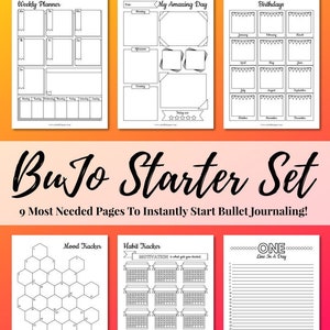 Bullet Journal Starter Set bullet journal pages printable templates image 7