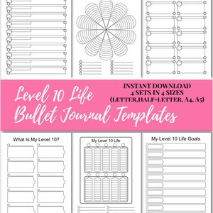 Level 10 Life Printable Bullet Journal Template Set image 6