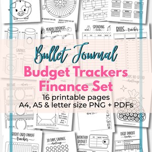 Bullet Journal Budget Tracker &amp; Finance Templates. 16 Printable Pages ...