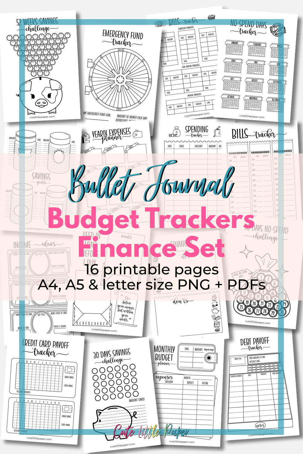 Bullet Journal Budget Tracker &amp; Finance Templates. 16 - Etsy