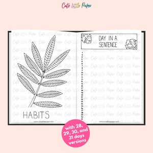 Bullet Journal Tropical Leaves Templates. Printable Bullet Journal Pages. BuJo Monthly Theme Spreads Set. BuJo Kit Digital & Printable. image 6