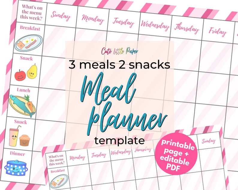 Printable Weekly Meal Planner image 1