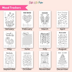 2024 Bullet Journal Monthly Pages Set. 120 printable bujo pages. Sunday and Monday start PDF. 2024 Monthly Planner Pages. 2024 Monthly BuJo. image 6