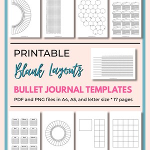 Printable Bullet Journal Templates. Blank BuJo Layouts And Grid Pages Set. Monthly & Yearly Tracker Pages Easy To Customize And Decorate. image 7