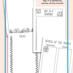 Bullet Journal Tropical Leaves Templates. Printable Bullet | Etsy