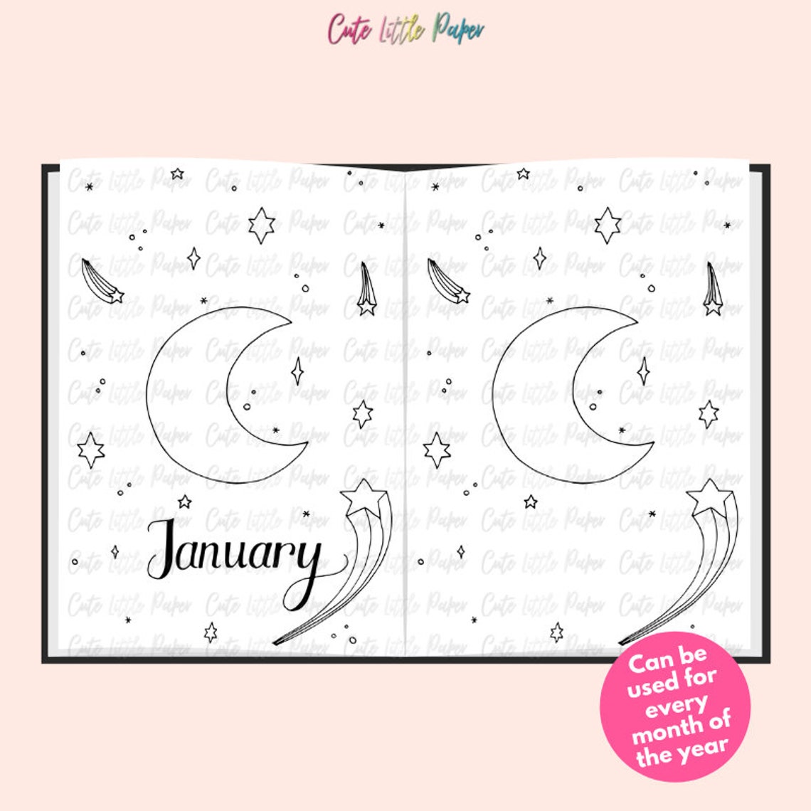 Bujo Monthly Spread Pages. Printable Bullet Journal Templates. | Etsy
