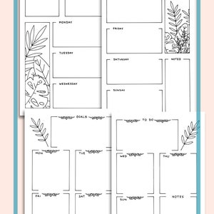 Bullet Journal Tropical Leaves Templates. Printable Bullet | Etsy