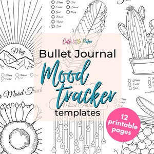 Mood Tracker Bullet Journal Inserts Bundle image 1