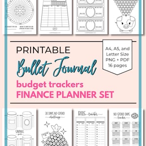 Bullet Journal Budget Tracker &amp; Finance Templates. 16 Printable Pages ...
