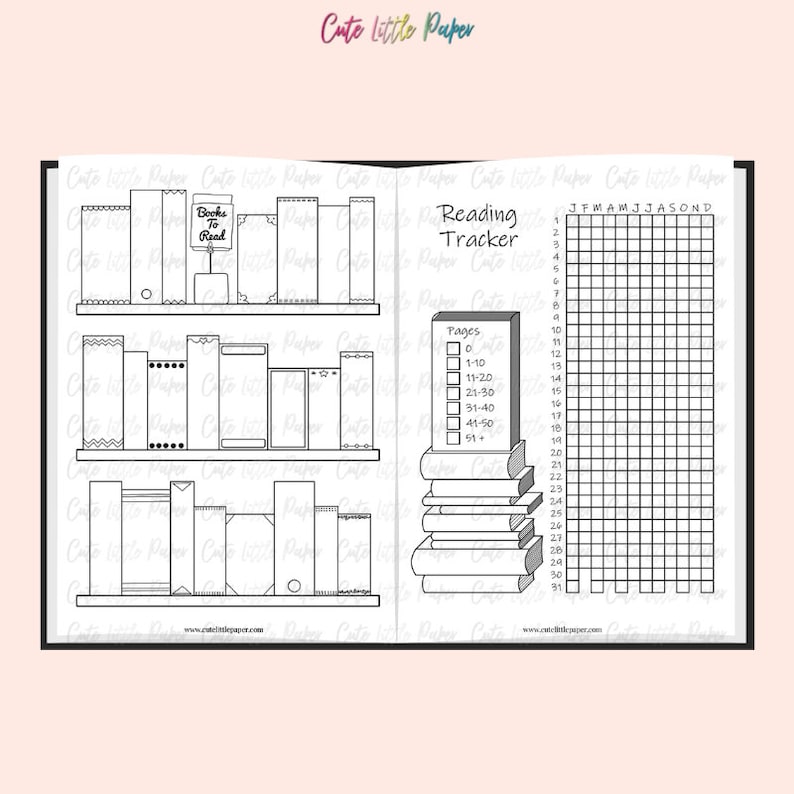 Bullet Journal Book Set books to read reading tracker image 2