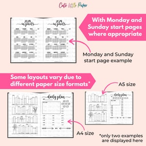 2024 Bullet Journal Template. 40 pages printable PDF. A4 & A5. Sunday and Monday start. 2024 Planner BuJo Spreads. 2024 Bullet Journal Kit. image 10