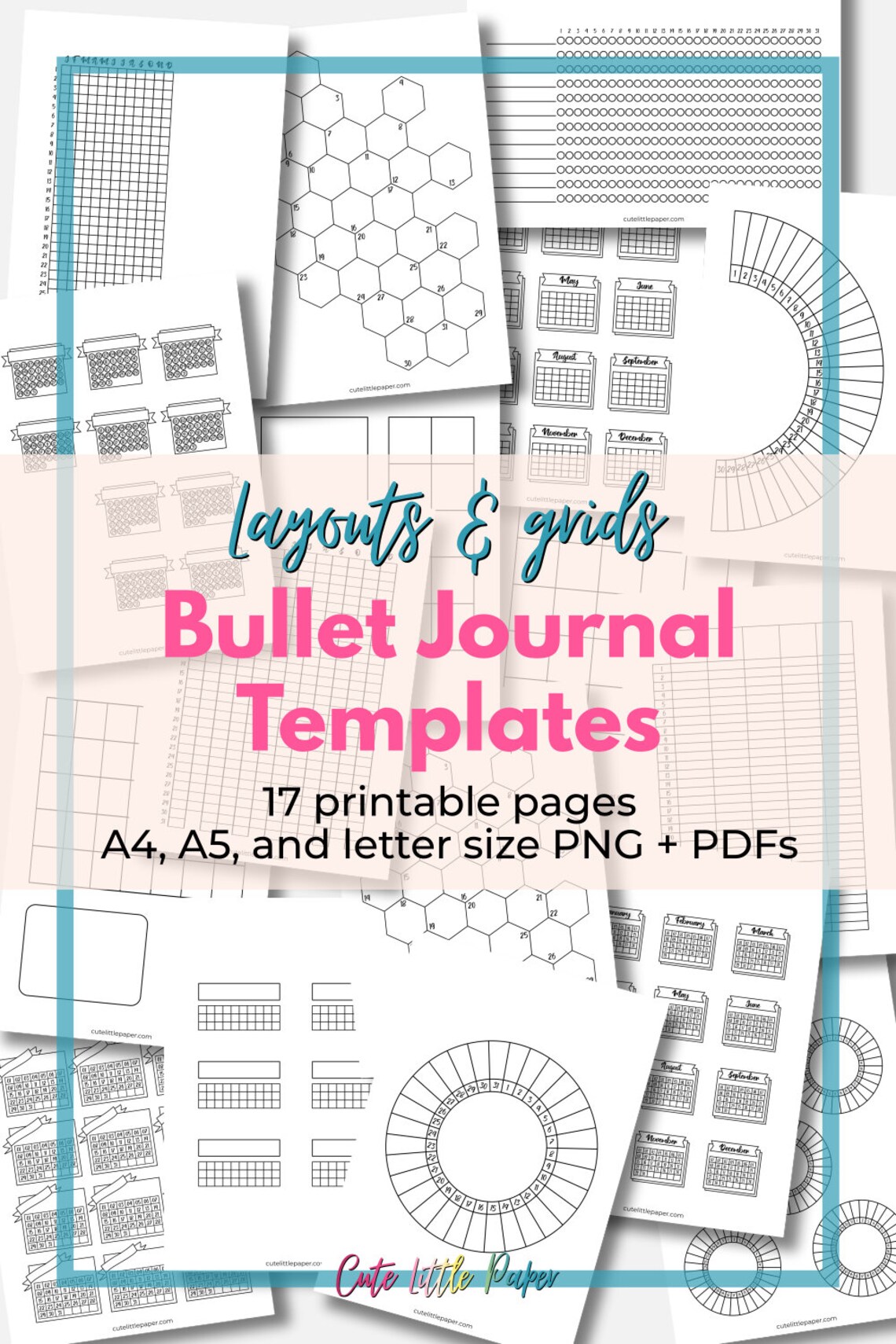 Printable Bullet Journal Templates. Blank Bujo Layouts and Etsy