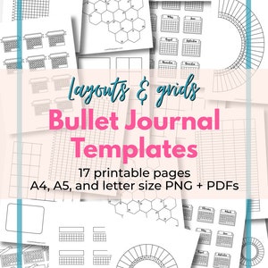Printable Bullet Journal Templates. Blank BuJo Layouts And Grid Pages Set. Monthly & Yearly Tracker Pages Easy To Customize And Decorate. image 6