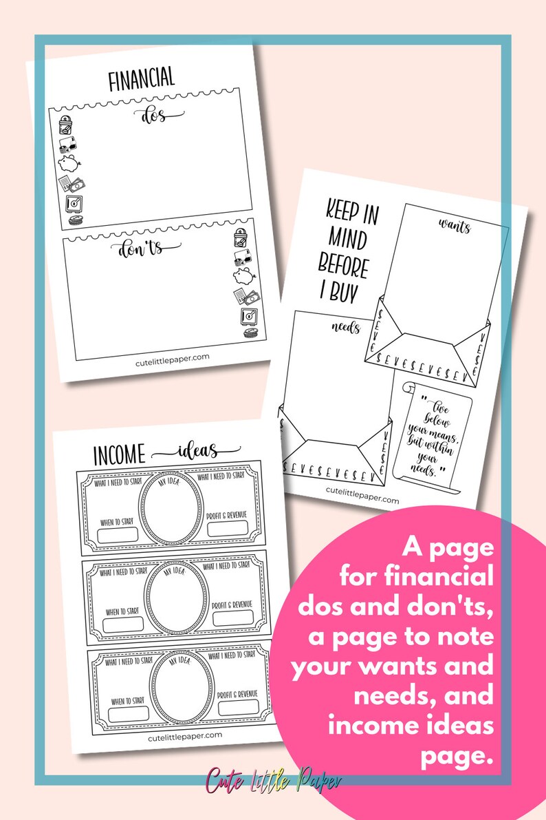 Bullet Journal Budget Tracker &amp; Finance Templates. 16 Printable Pages ...