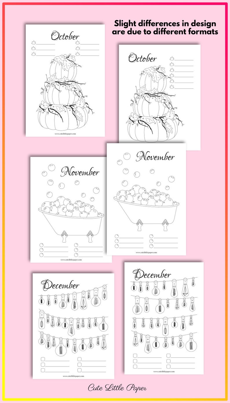 Bullet Journal Trackers Bundle Printable BuJo Inserts Set | Etsy