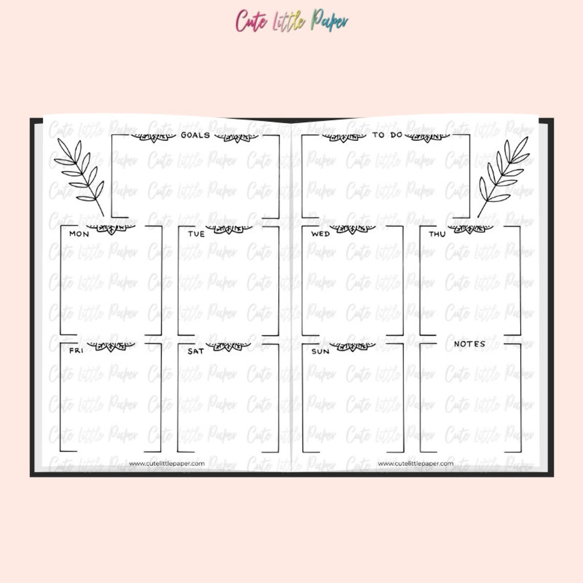 Bullet Journal Tropical Leaves Templates. Printable Bullet - Etsy