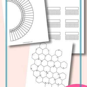 Printable Bullet Journal Templates. Blank BuJo Layouts And Grid Pages Set. Monthly & Yearly Tracker Pages Easy To Customize And Decorate. image 3