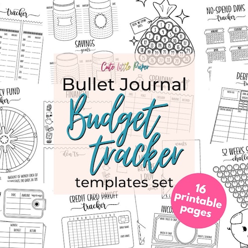 Bullet Journal Budget Tracker &amp; Finance Templates. 16 - Etsy