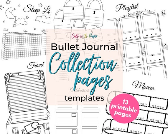 Bullet Journal Collection Pages Set - Cute Little Paper