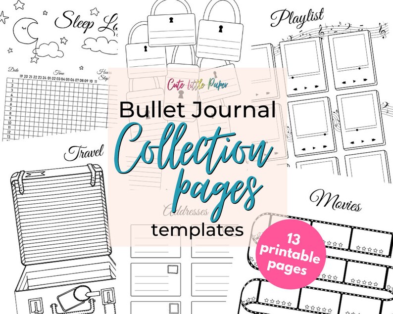 Bullet Journal Pages. Printable Bullet Journal Spreads image 1