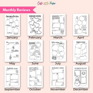 2024 Bullet Journal Monthly Pages Set. 120 printable bujo pages. Sunday and Monday start PDF. 2024 Monthly Planner Pages. 2024 Monthly BuJo. image 9