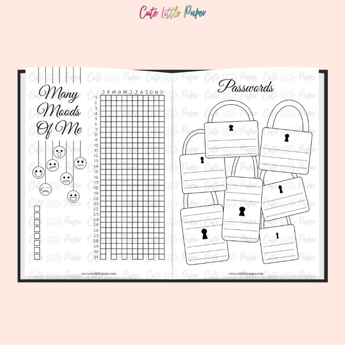 Bullet Journal Pages. Printable Bullet Journal Spreads - Etsy