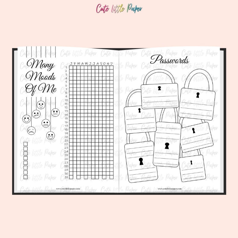 Bullet Journal Pages. Printable Bullet Journal Spreads Playlist, Movie ...