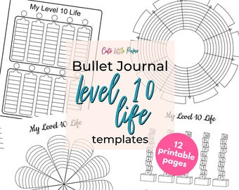 Level 10 Life Printable Bullet Journal Template Set