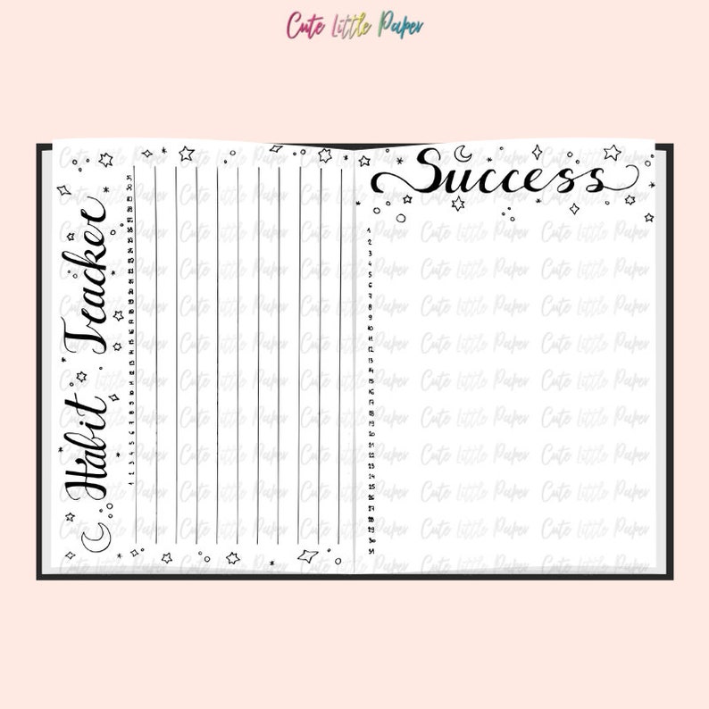 Bujo Monthly Spread Pages. Printable Bullet Journal Templates. - Etsy
