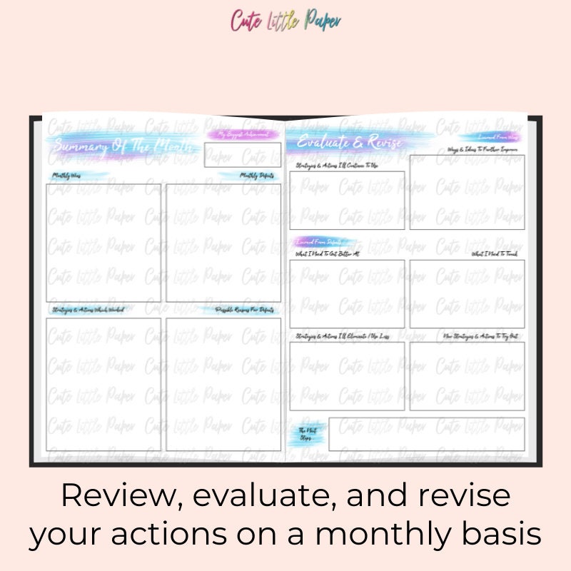 Goal Planner Printable Template Fully Editable Monthly Goal Planner - Etsy