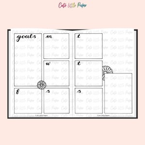 Bullet Journal Daisy Flower Theme Monthly Set. Printable Bullet Journal Pages. BuJo Monthly Spreads. Printable BuJo Templates. image 8