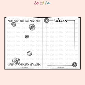 Bullet Journal Daisy Flower Theme Monthly Set. Printable Bullet Journal Pages. BuJo Monthly Spreads. Printable BuJo Templates. image 2