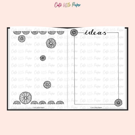 Digital Bullet Journal With 200+ Stickers Set - Cute Little Paper