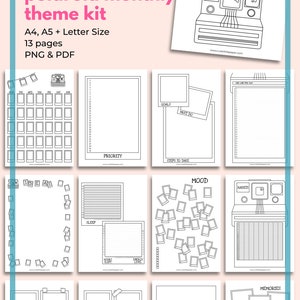 Bullet Journal Polaroid Theme Monthly Set. Printable Bullet Journal ...