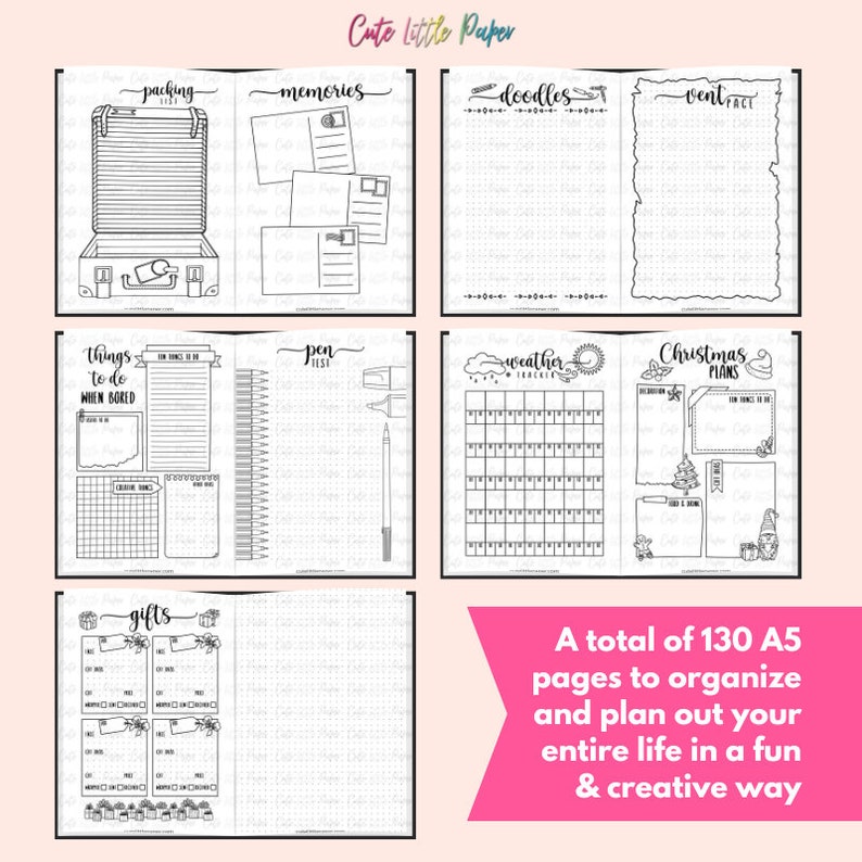 Ultimate Bullet Journal Template Pages. 130 Undated Printable Etsy Ultimate Bullet Journal Template Pages. 130 Undated Printable Etsy