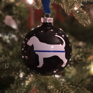 Christmas Ornament|Thin Blue Line K9 Ornaments|Bloodhound|Labrador Retriever|Malamute|German Shepherd|Law Enforcement|Sherriff|Canine|Police