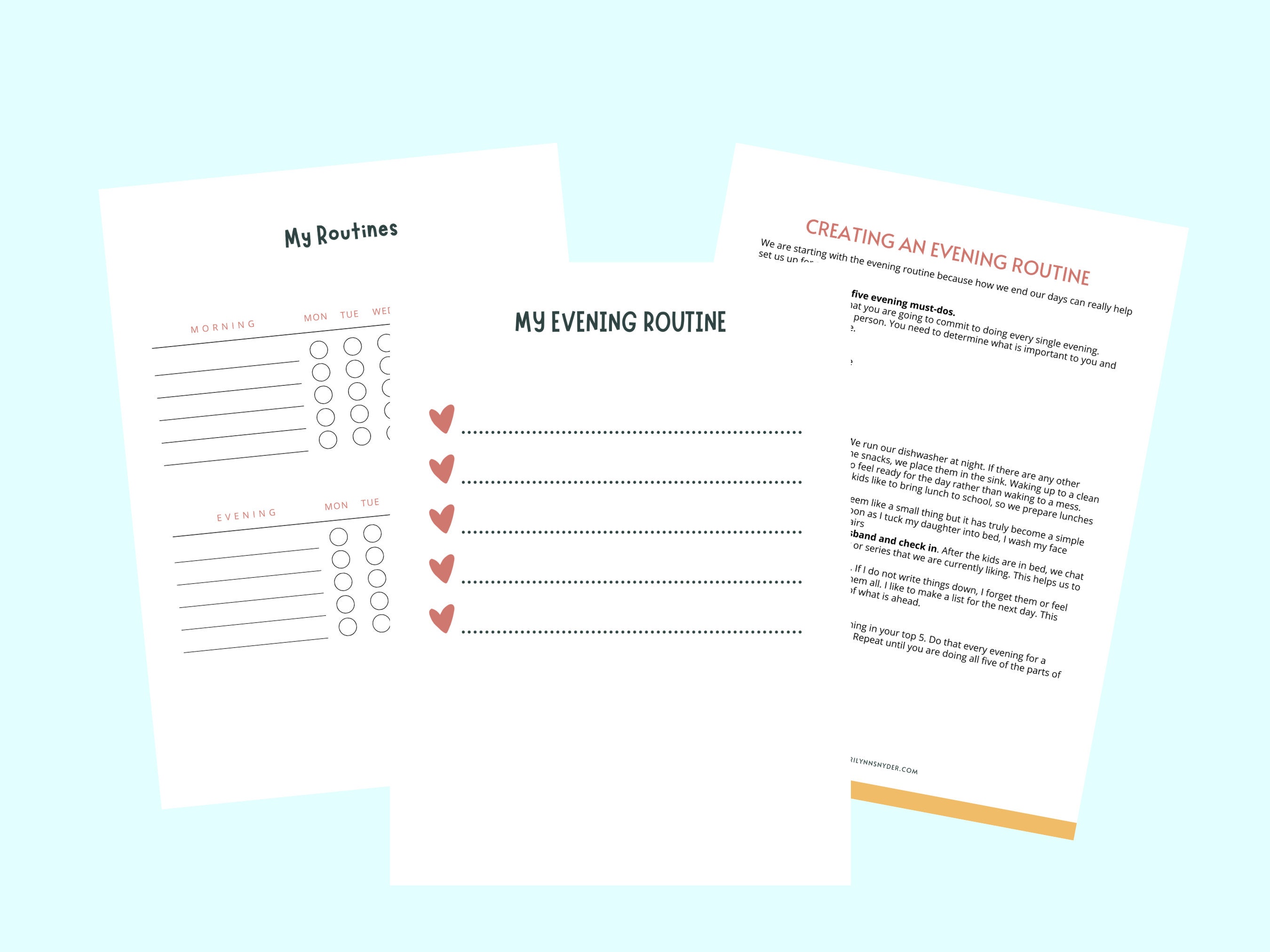 Evening Routine Diary Morning and Evening Routine Checklists, Routines for Moms - Etsy