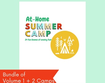 DRUCKBARE Bundle At-Home Summer Camp Bundle, Aktivitäten für Kinder, Sommerspaß für Kinder, Themenaktivitäten für Kinder, Sommercamp