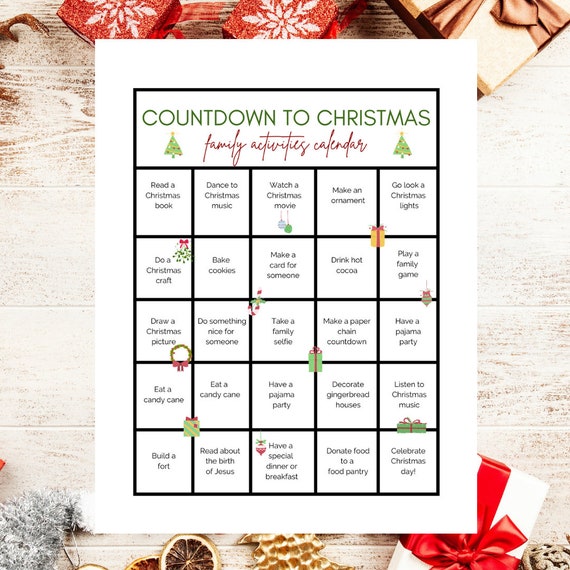 PRINTABLE Christmas Countdown Christmas Printable Christmas - Etsy
