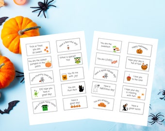 PRINTABLE Lunchbox Halloween Notes, Fall Lunch Notes