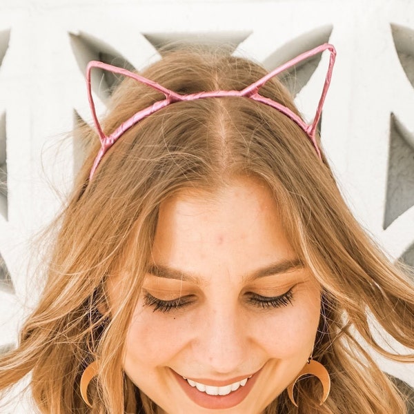 Kitty Ear Headbands | Metallic Bachelorette Cat Ear Headband | Bridal Shower Gifts | Cat Decorations | Tiger King Accessories